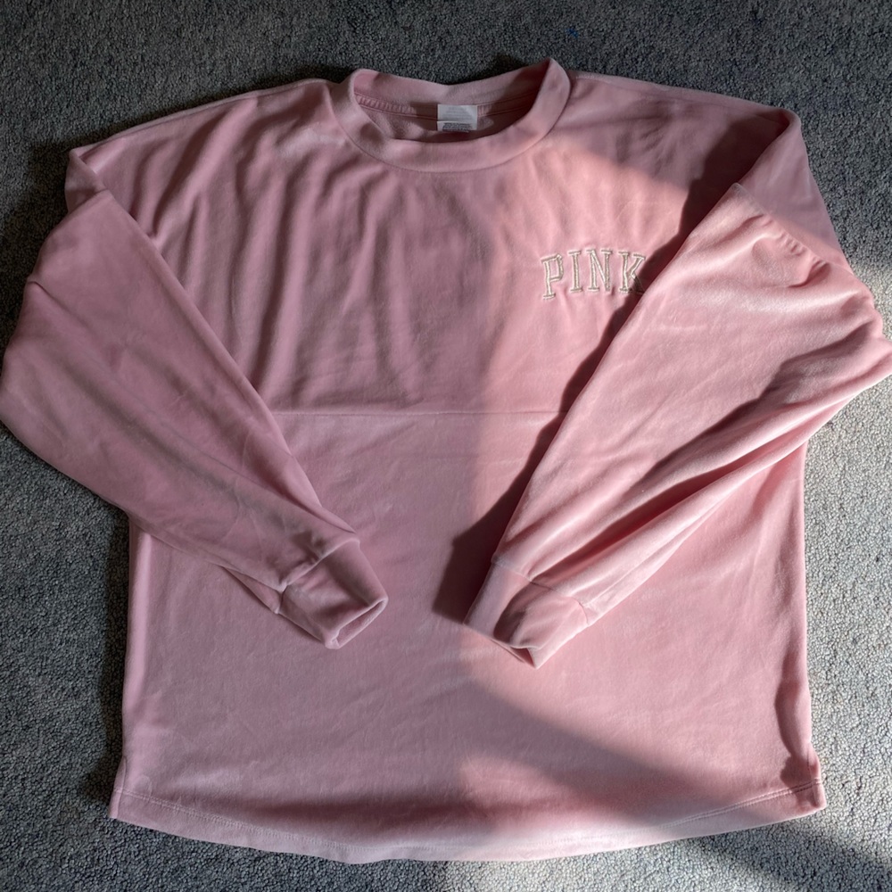 PINK Velour Varsity Long Sleeve